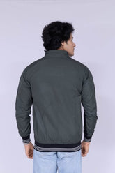 Olive and Black colour block jacket